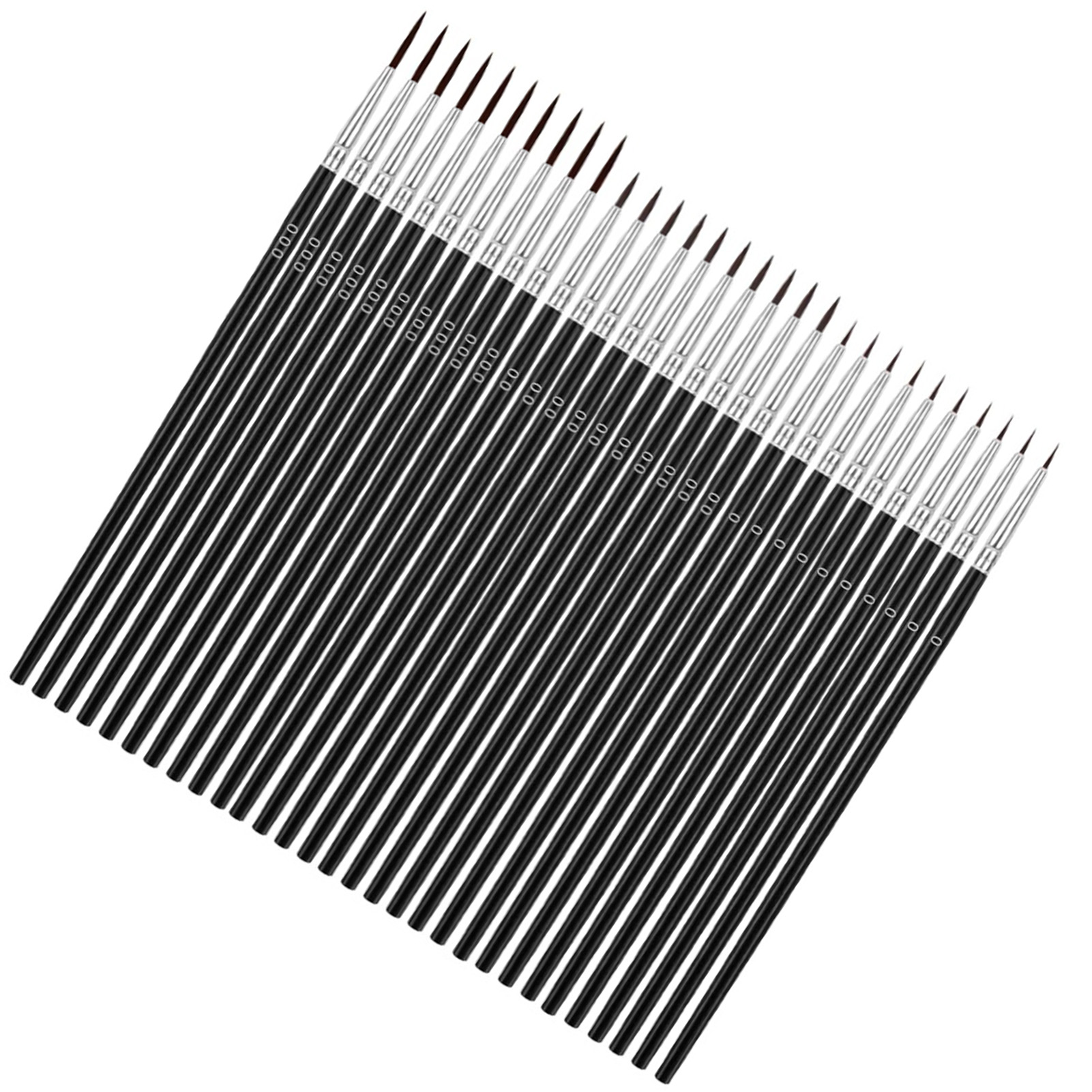 30x Tiny Detail Painting Brush Set Wooden Handle Nylon Bristles 3 Sizes Miniatur - Bild 18 von 19
