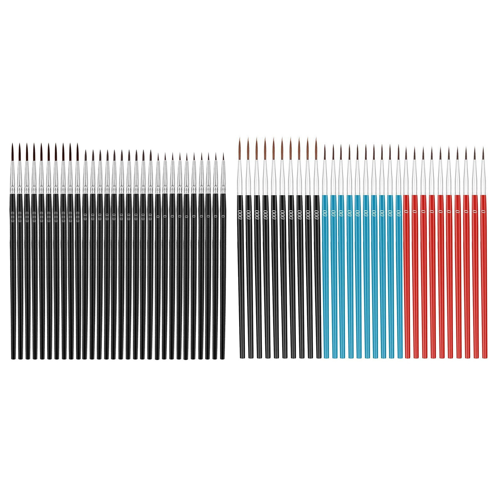 30x Tiny Detail Painting Brush Set Wooden Handle Nylon Bristles 3 Sizes Miniatur - Bild 19 von 19