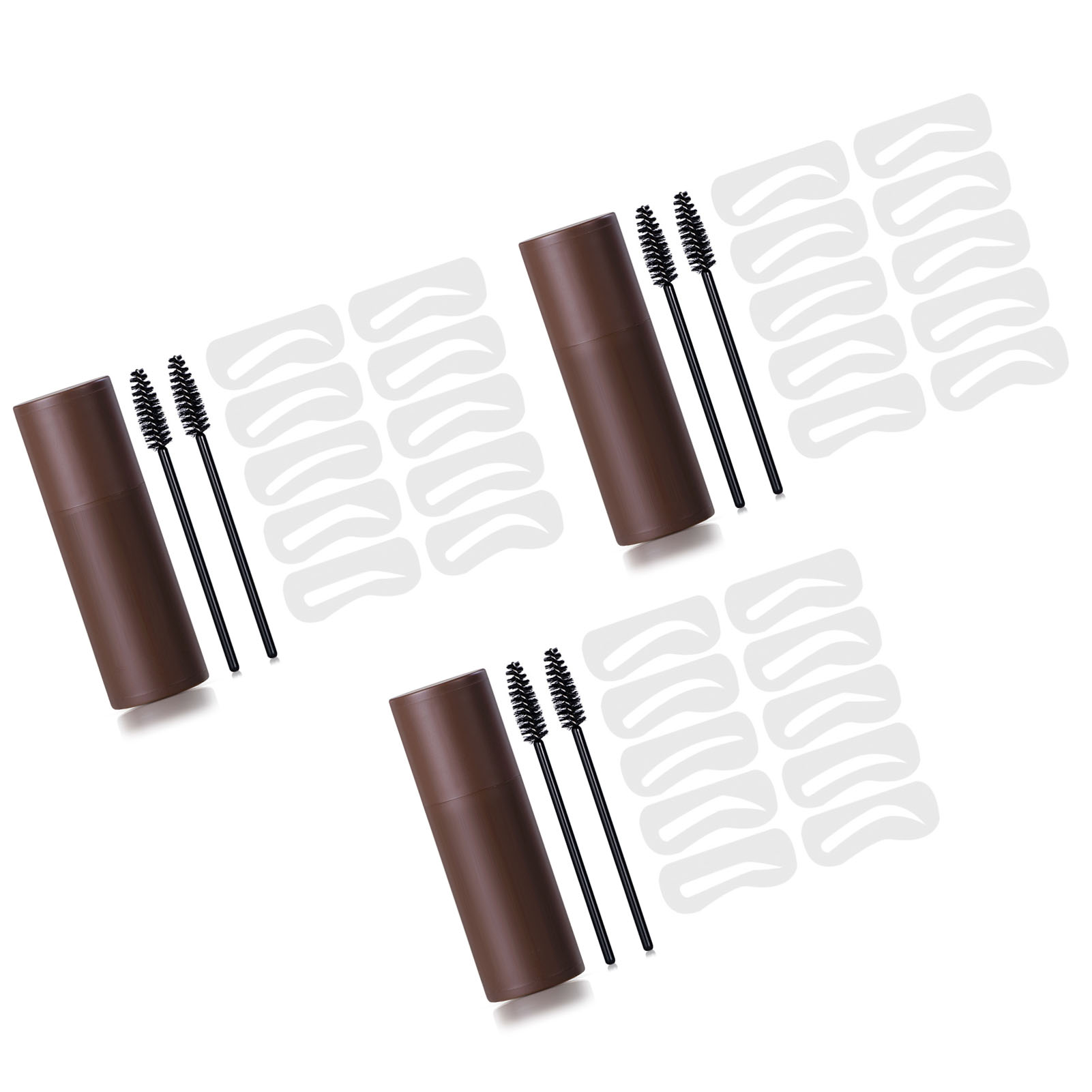 Eyebrow Stamp Kit 10 Stencils 2 Brushes Waterproof Sweatproof Lasting Eyebro LSO - Picture 21 of 21