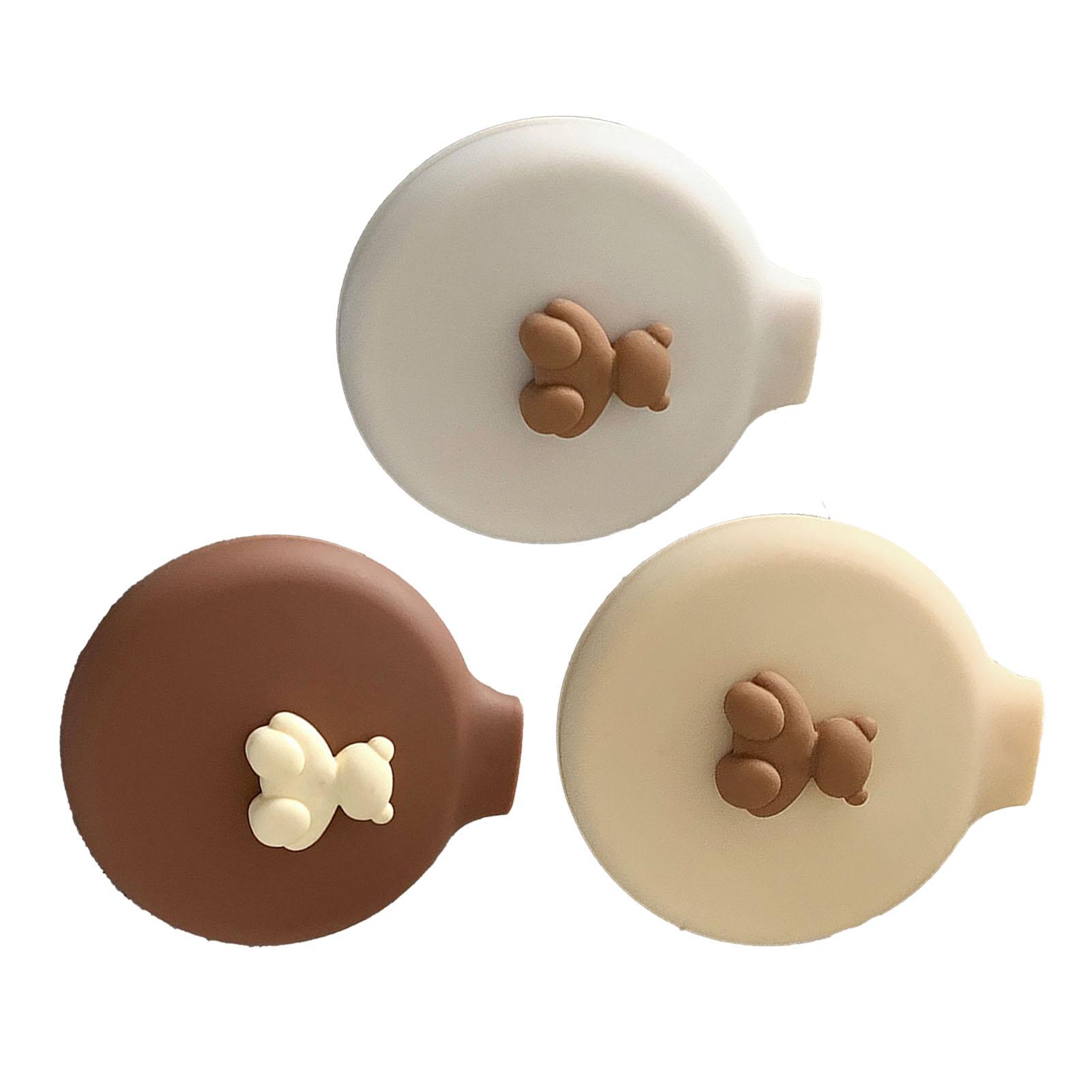 Travel Cushion Hairbrush Round Shaped Bear Decor Portable Folding Comb With - Picture 16 of 21