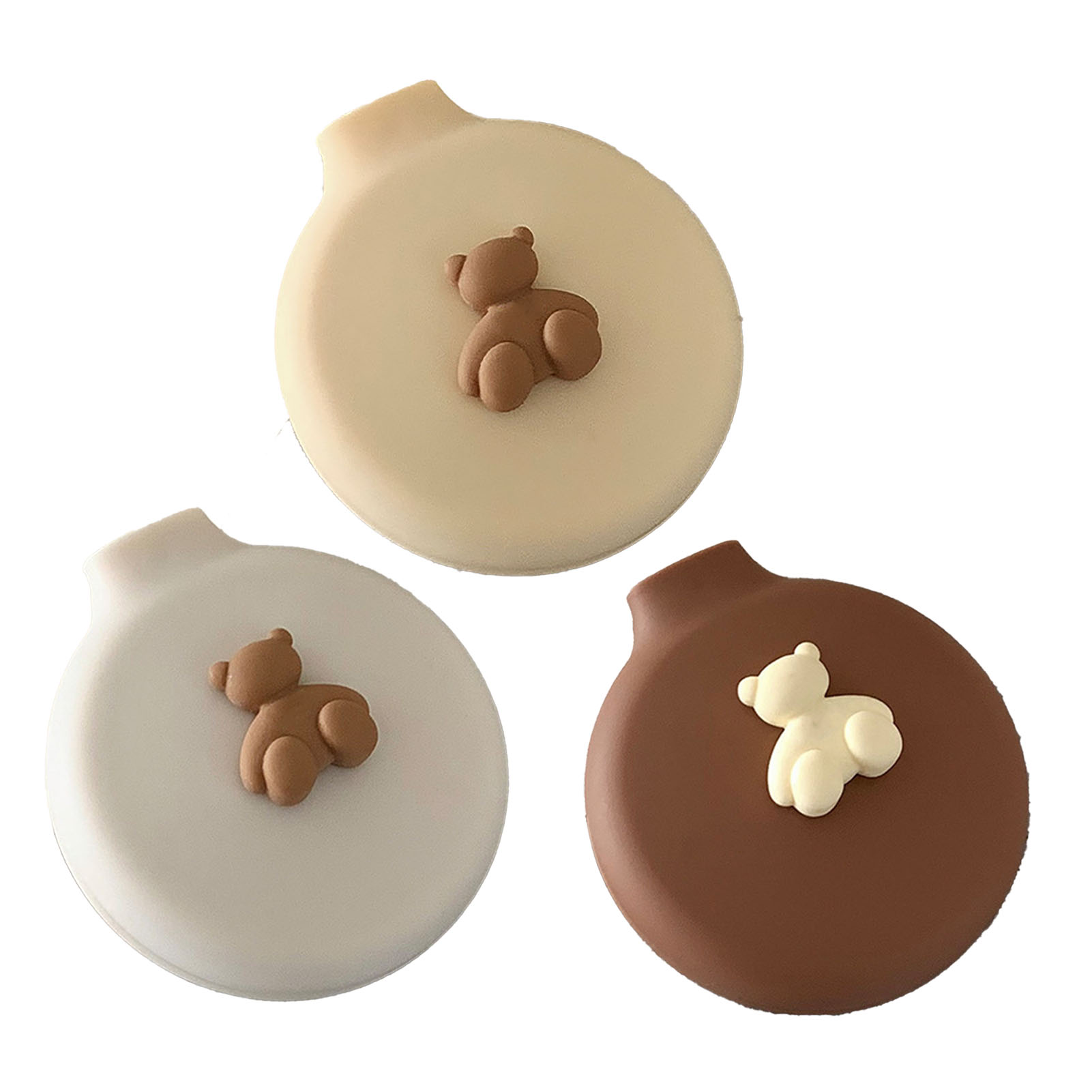 Travel Cushion Hairbrush Round Shaped Bear Decor Portable Folding Comb With - Picture 18 of 21