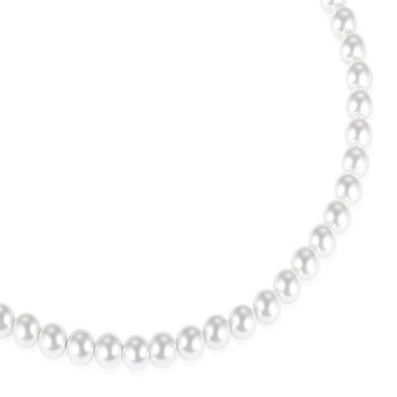 Faux Pearl Necklace Men Women Fashionable Elegant Clavicle Chain Necklace - Picture 12 of 16