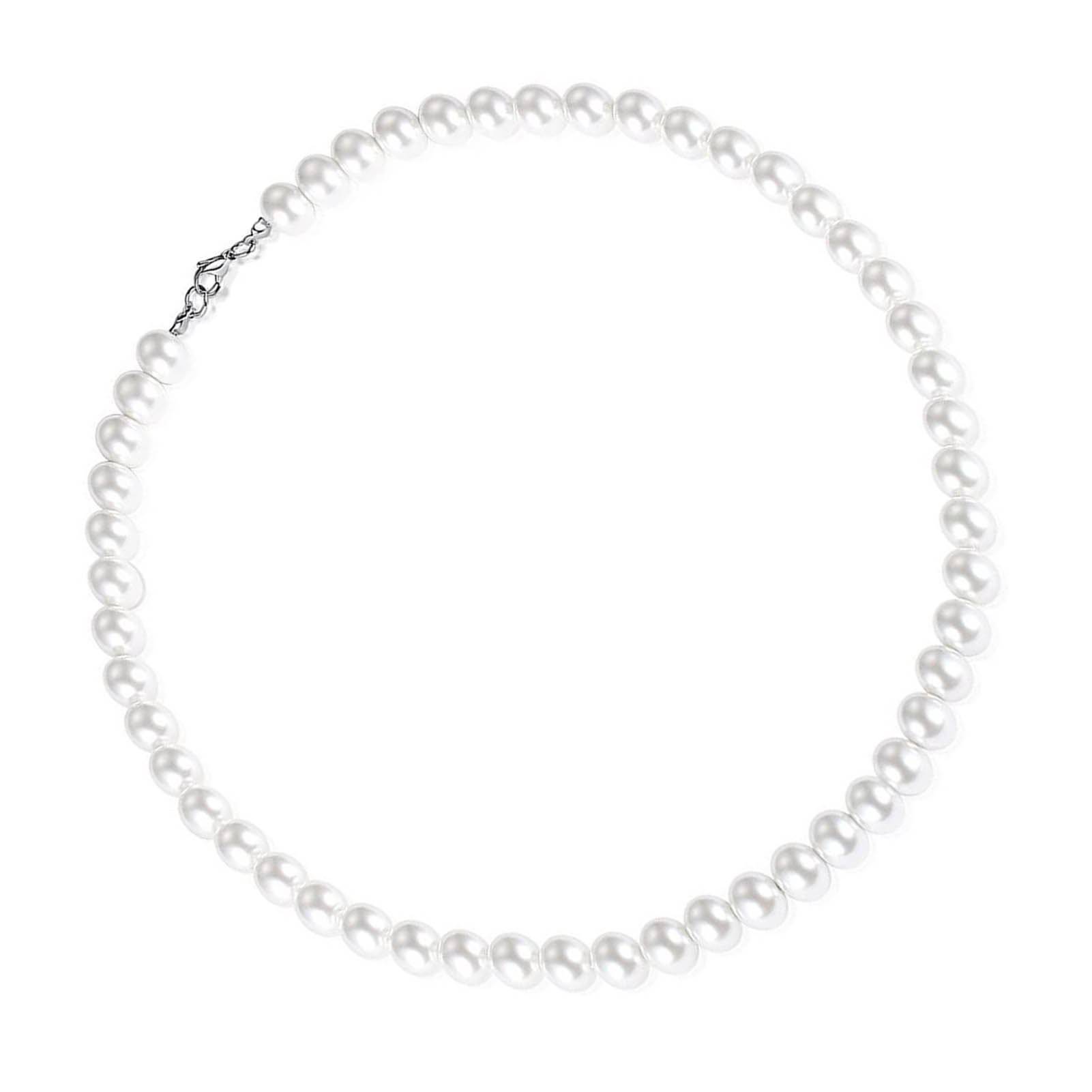 Faux Pearl Necklace Men Women Fashionable Elegant Clavicle Chain Necklace - Picture 14 of 16