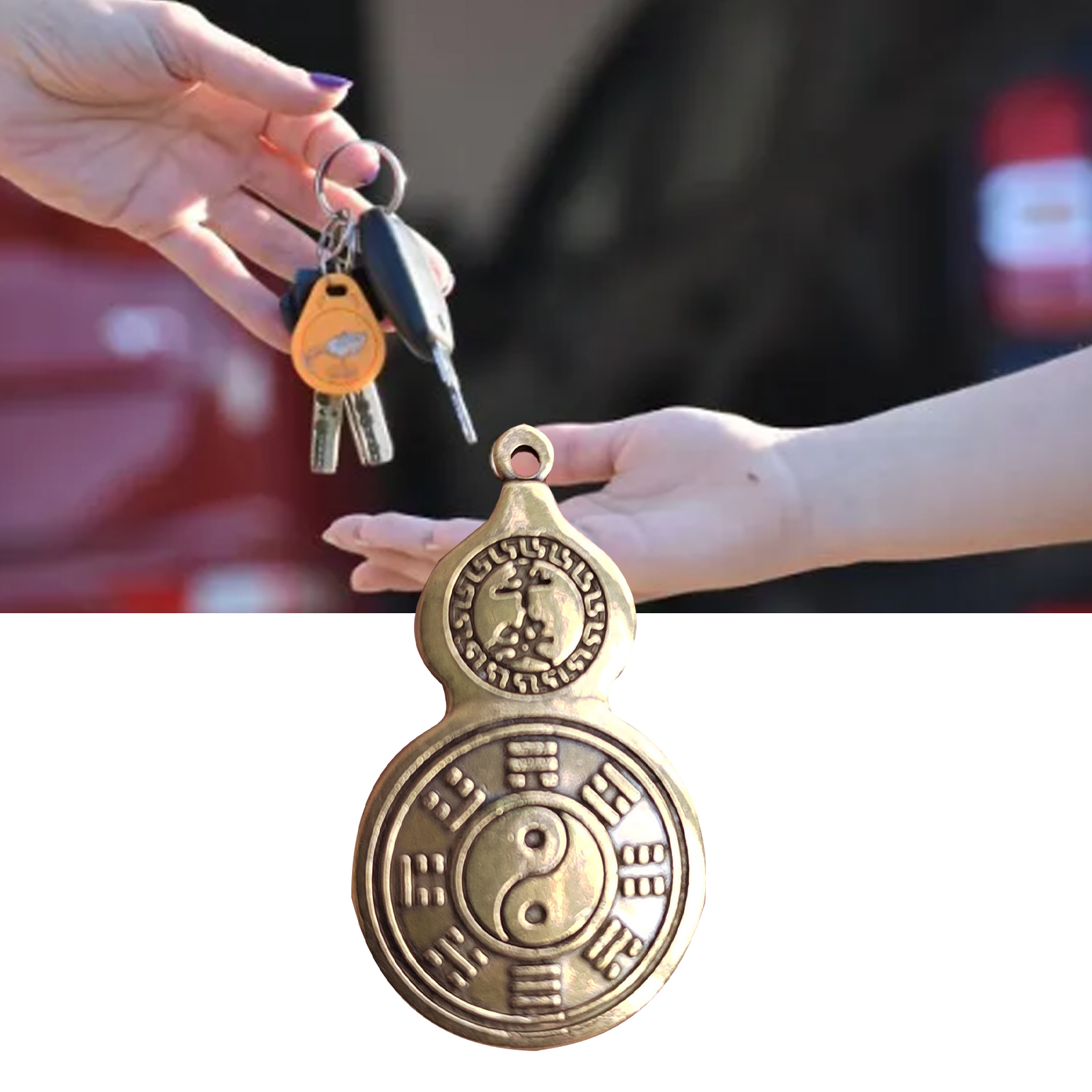 Small Gourd Keychain Pendant Feng Shui Ornament Multi Functional Good Luck Gourd - Picture 15 of 18
