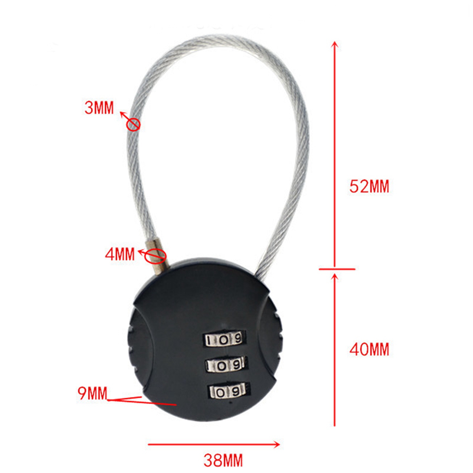 Combination Lock 3 Digit Padlock Anti Theft Code Lock Zinc Alloy For Travel L CB - Bild 11 von 20