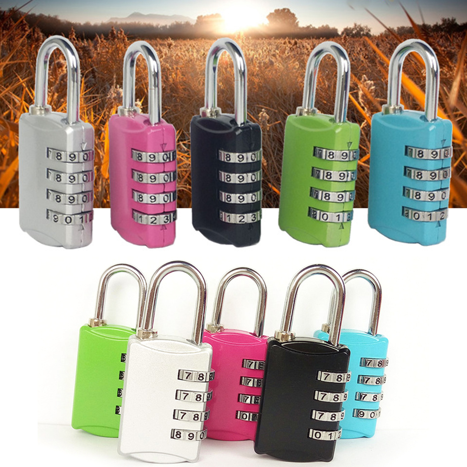 Coded Lock Zinc Alloy Keep Security Combination Padlock For Luggage Cases Fil CB - Bild 20 von 28