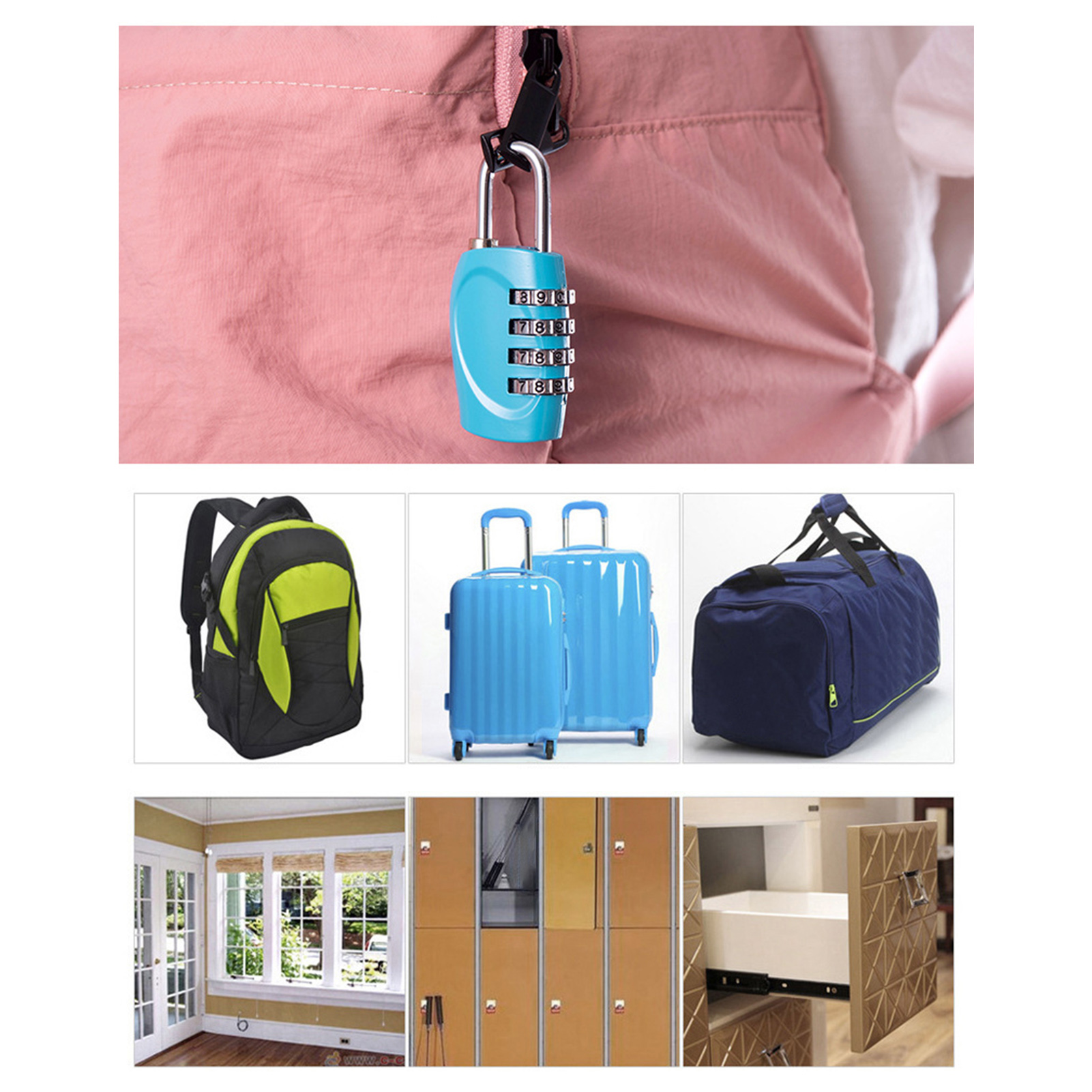Coded Lock Zinc Alloy Keep Security Combination Padlock For Luggage Cases Fil CB - Bild 19 von 28