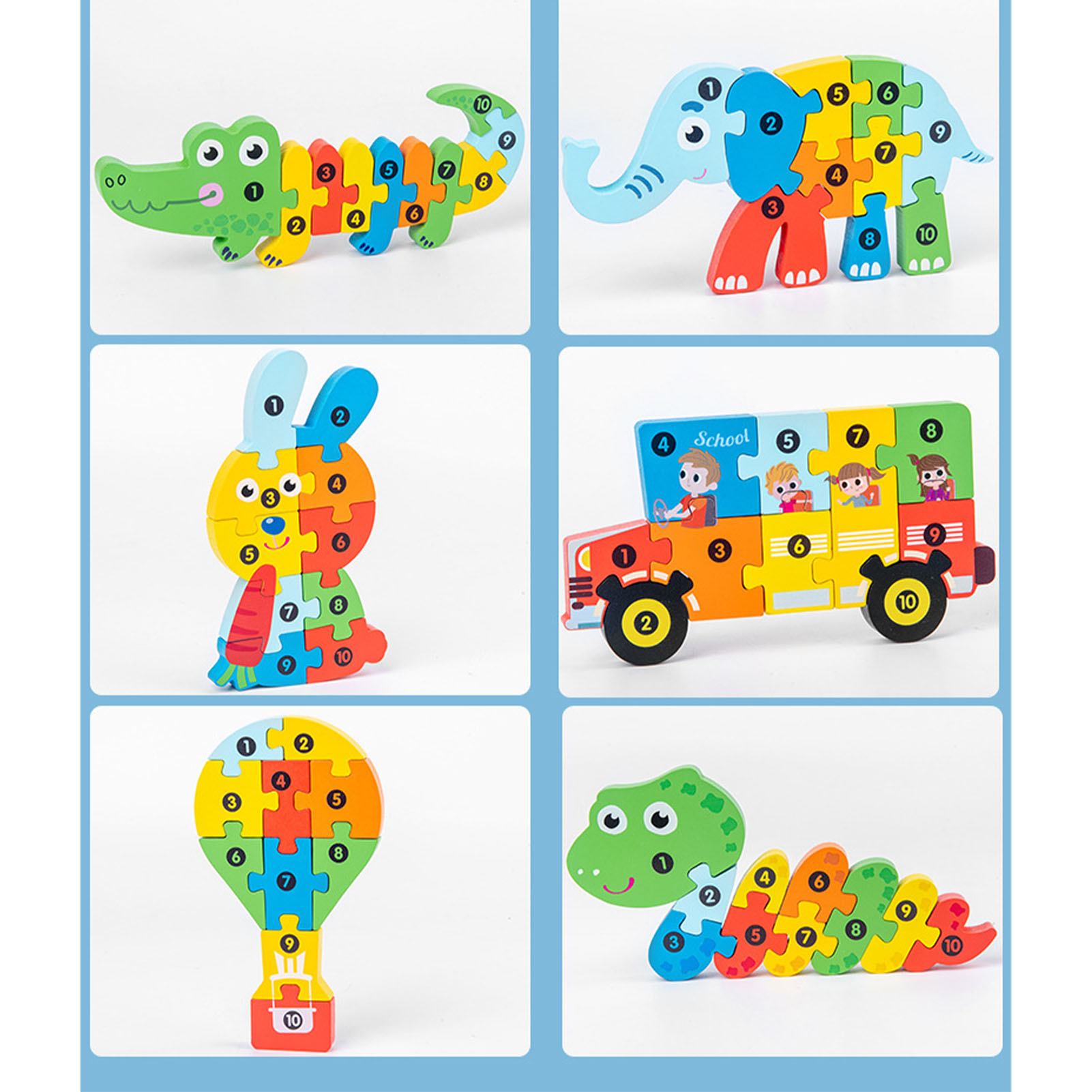 Wooden Matching 3D Puzzle Educational Interesting Matching Jigsaw Puzzle Toy - Picture 20 of 32
