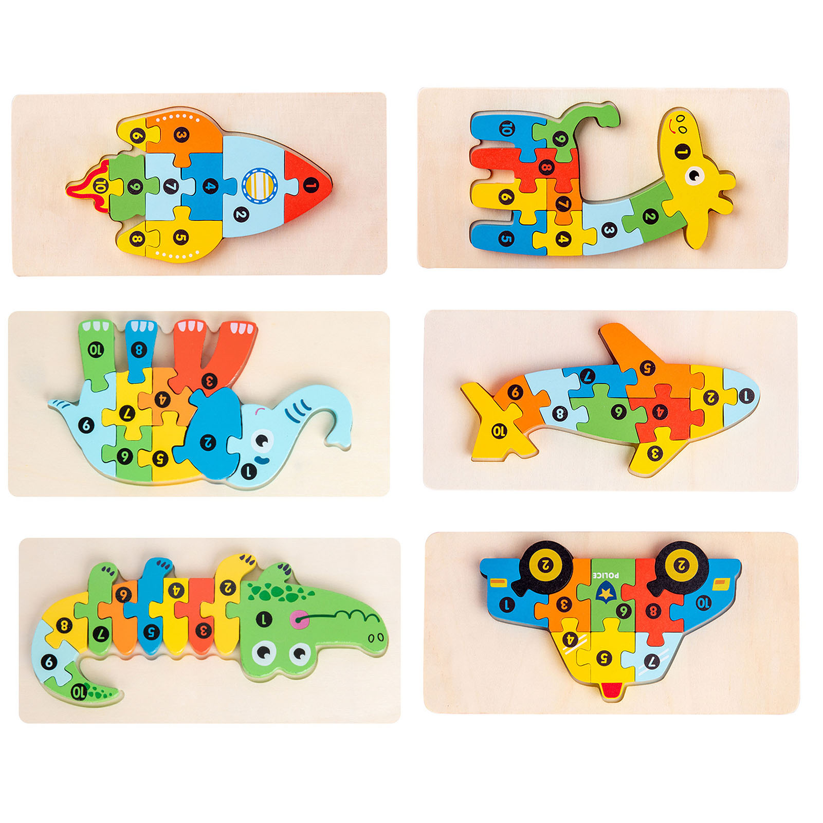 Wooden Matching 3D Puzzle Educational Interesting Matching Jigsaw Puzzle Toy - Picture 16 of 32