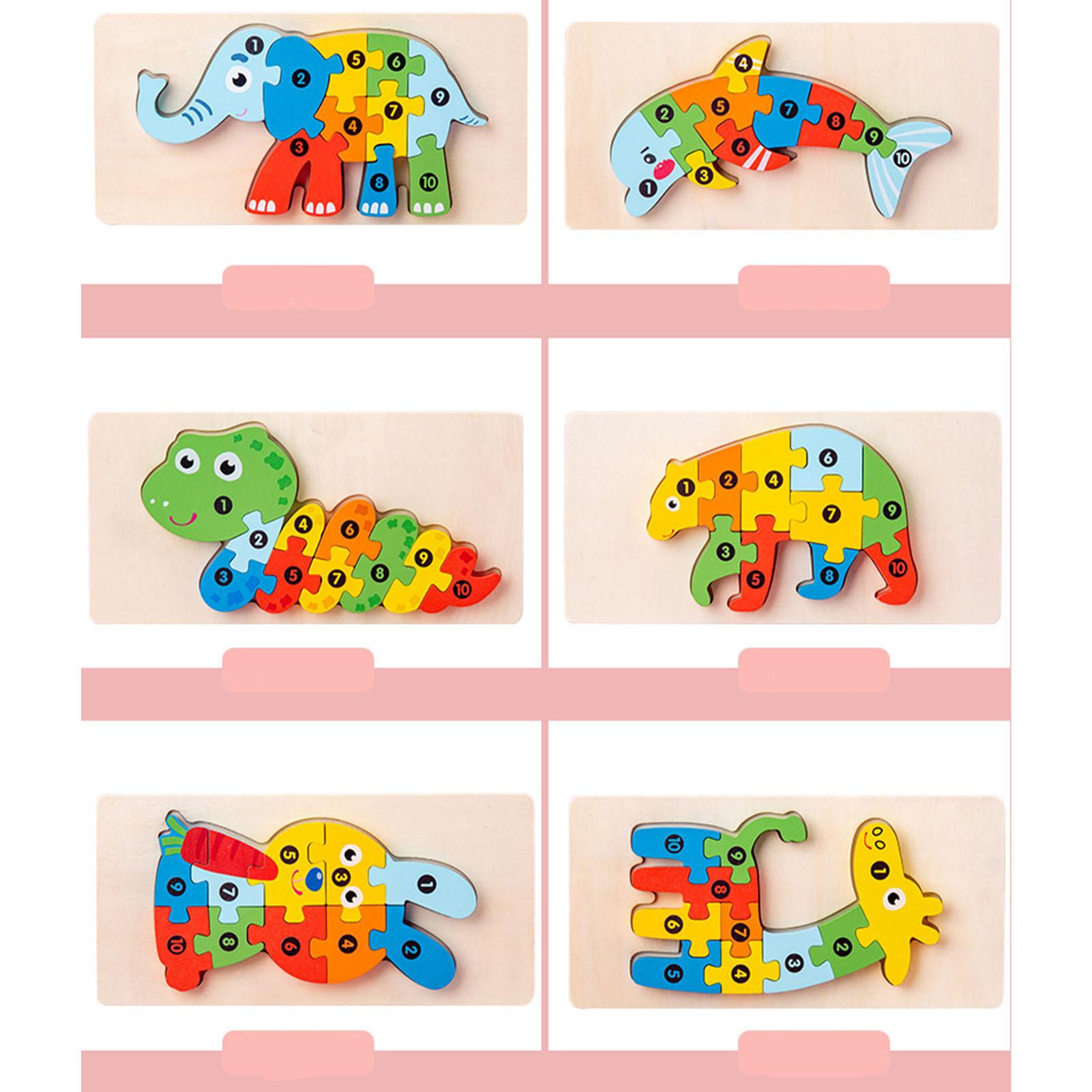 Wooden Matching 3D Puzzle Educational Interesting Matching Jigsaw Puzzle Toy - Picture 25 of 32