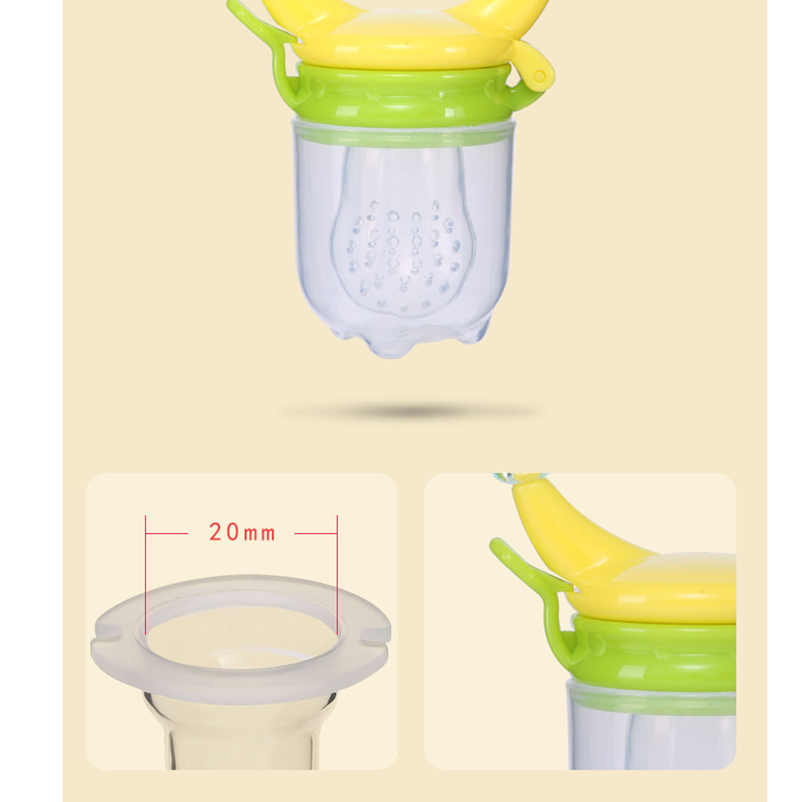 Baby Food Fruit Feeder With Rattle Teether Textured Safe Silicone Baby Food - Picture 33 of 63