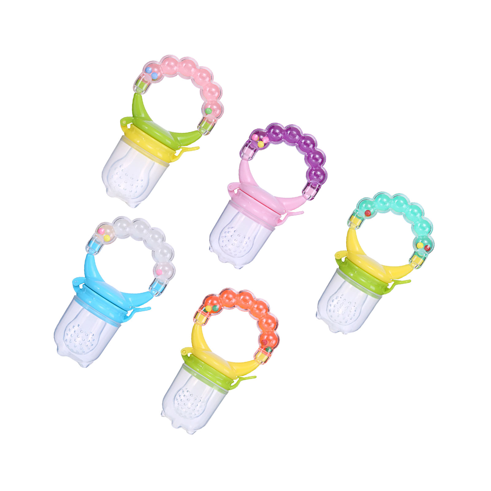 Baby Food Fruit Feeder With Rattle Teether Textured Safe Silicone Baby Food - Picture 57 of 63
