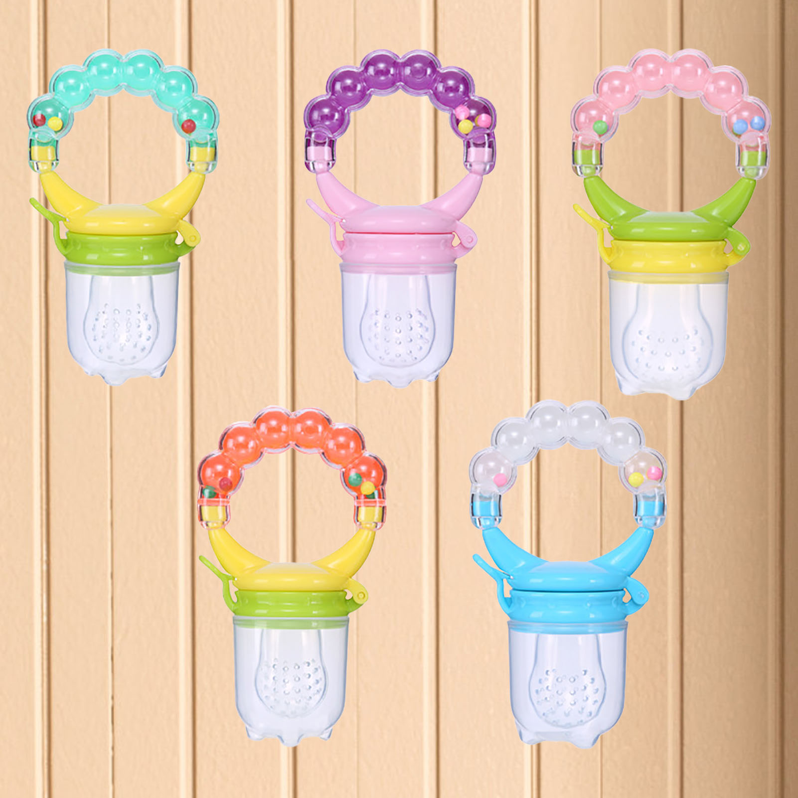 Baby Food Fruit Feeder With Rattle Teether Textured Safe Silicone Baby Food - Picture 19 of 63
