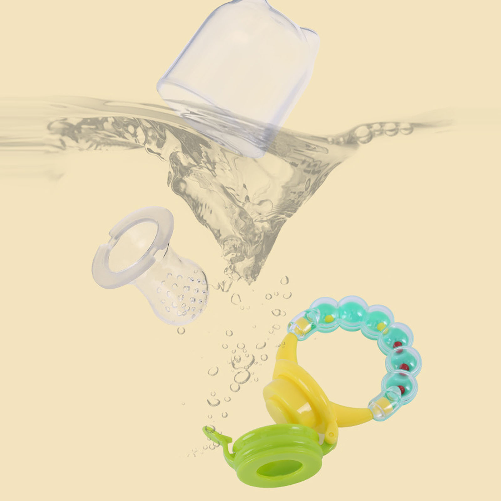 Baby Food Fruit Feeder With Rattle Teether Textured Safe Silicone Baby Food - Picture 20 of 63