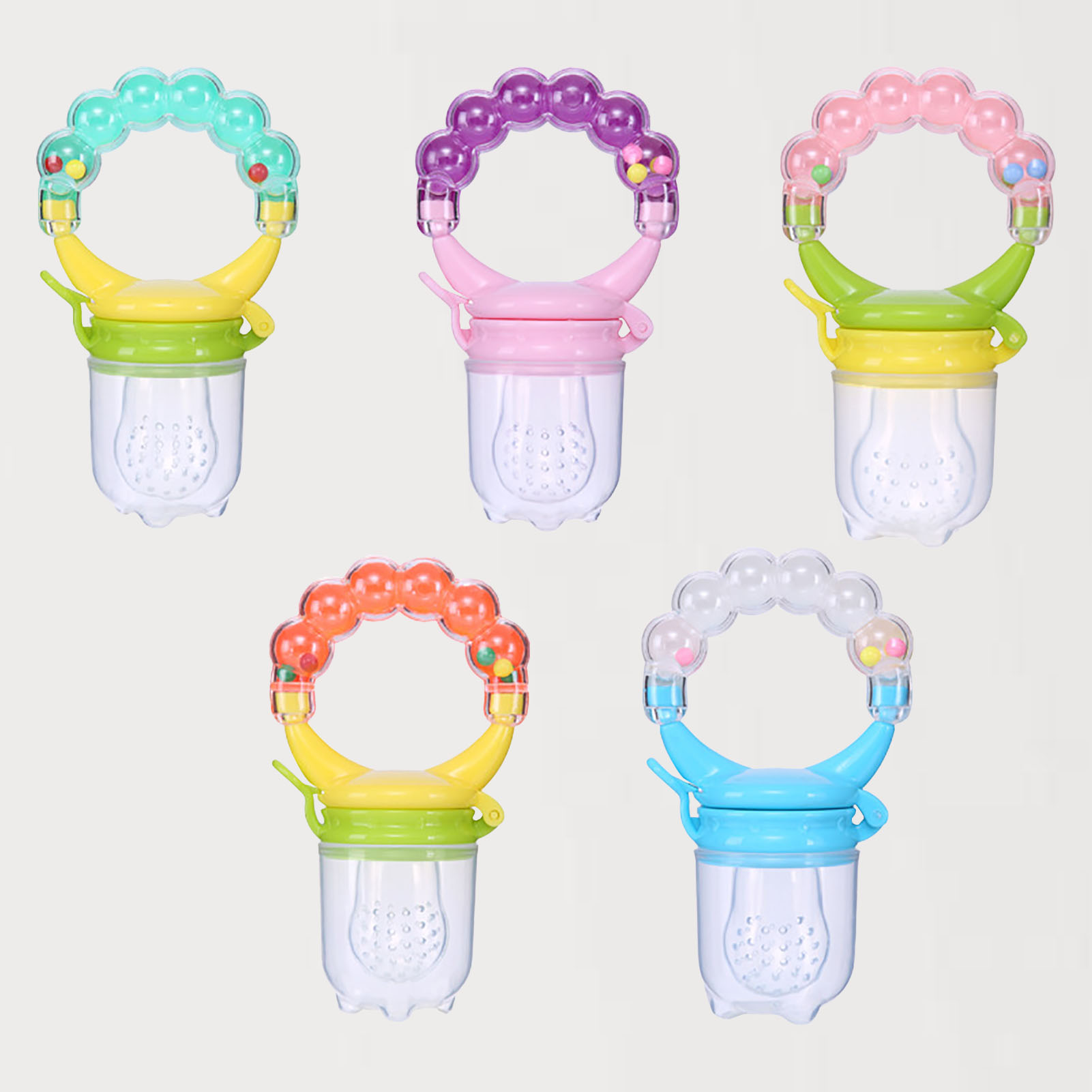 Baby Food Fruit Feeder With Rattle Teether Textured Safe Silicone Baby Food - Picture 53 of 63