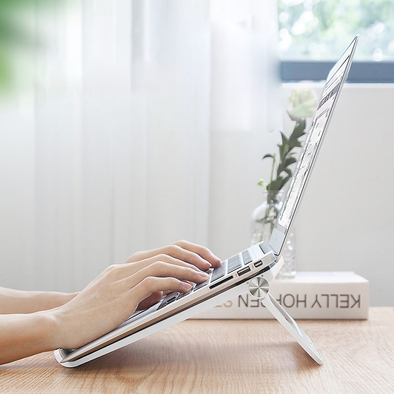 Folding Stand For Laptop Tablet Ergonomic Base Hollow Cooling Non Slip Porta SAL - Photo 16/18