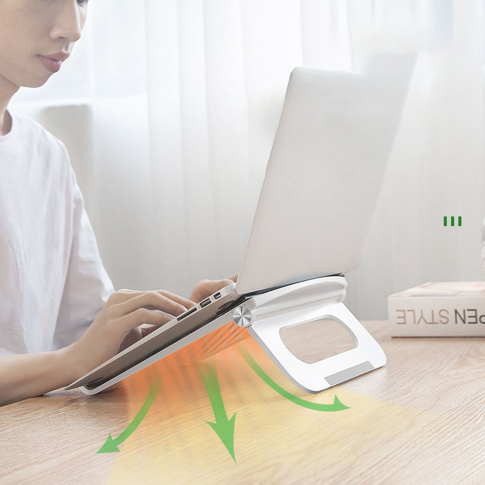 Folding Stand For Laptop Tablet Ergonomic Base Hollow Cooling Non Slip Porta SAL - Photo 14/18