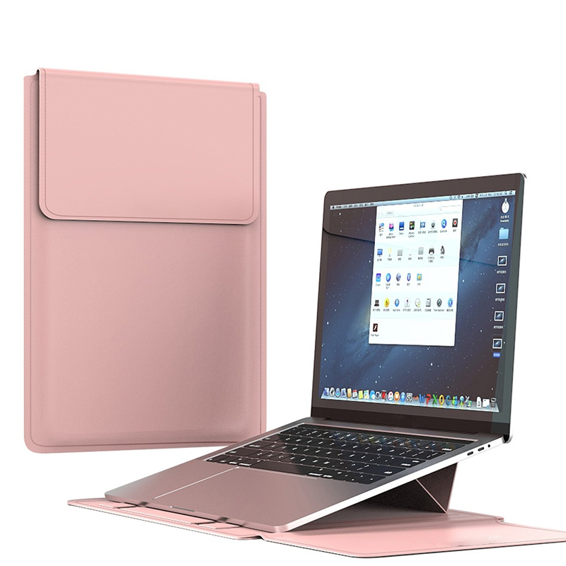 Laptop Stand Bag Portable Lightweight Ultra Thin Foldable PU Laptop Sleeve Ca CB - Afbeelding 22 van 34