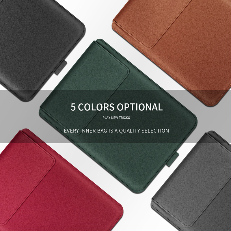 Laptop Stand Bag Portable Lightweight Ultra Thin Foldable PU Laptop Sleeve Ca CB - Afbeelding 20 van 34