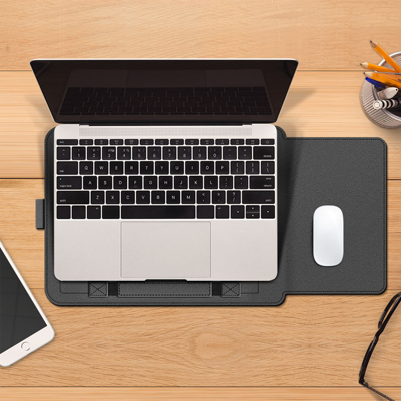 Laptop Stand Bag Portable Lightweight Ultra Thin Foldable PU Laptop Sleeve Ca FY - Afbeelding 19 van 34