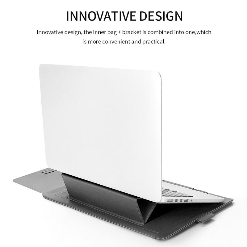 Laptop Stand Bag Portable Lightweight Ultra Thin Foldable PU Laptop Sleeve Ca CB - Afbeelding 25 van 34