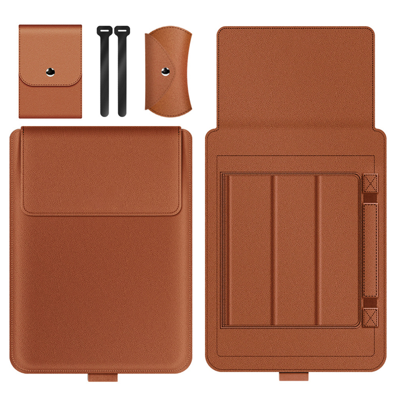 Laptop Stand Bag Portable Lightweight Ultra Thin Foldable PU Laptop Sleeve Ca CB - Afbeelding 14 van 34