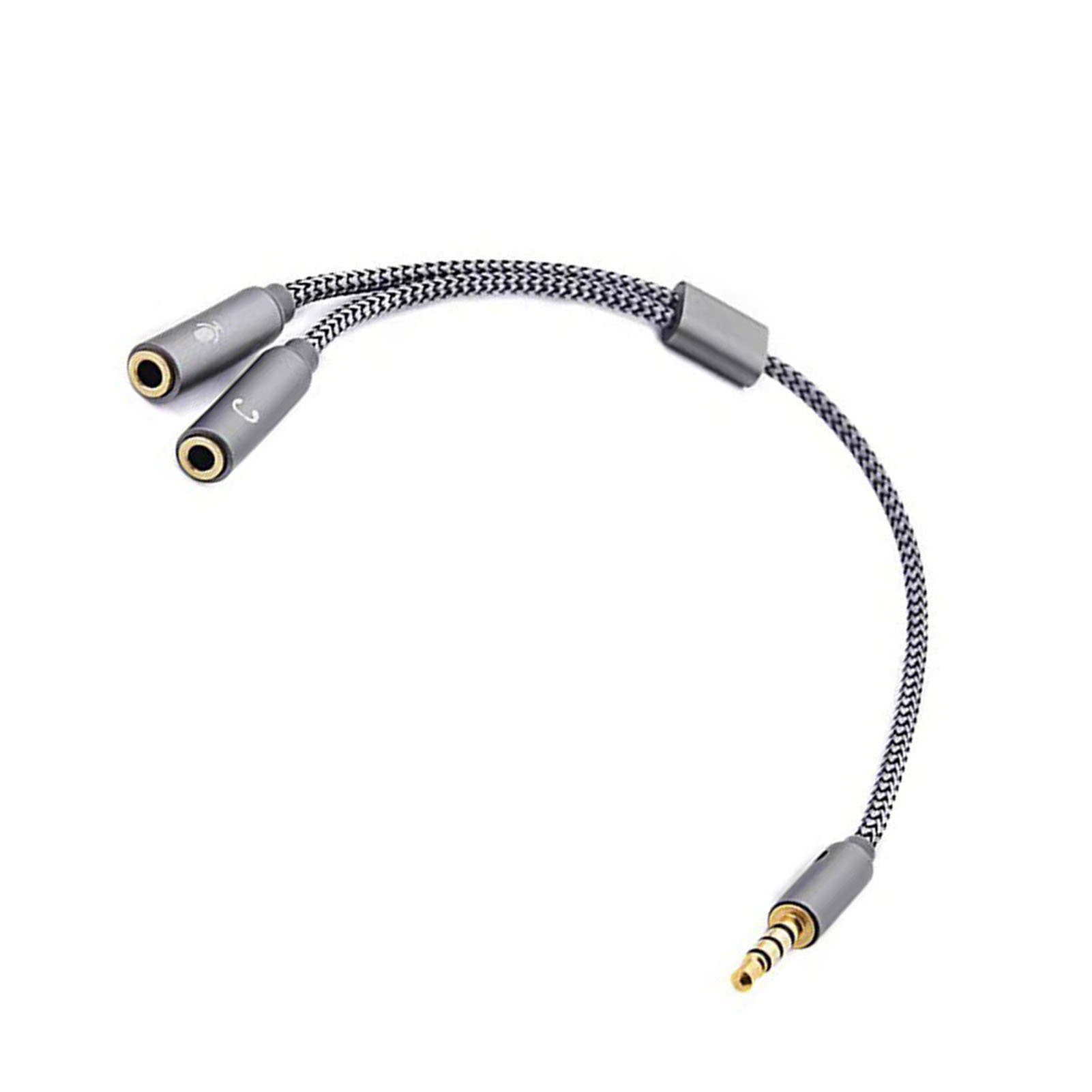 3.5mm Headphone Splitter 2 In 1 Male To Female Nylon Knitted 3.5mm Spl Kit