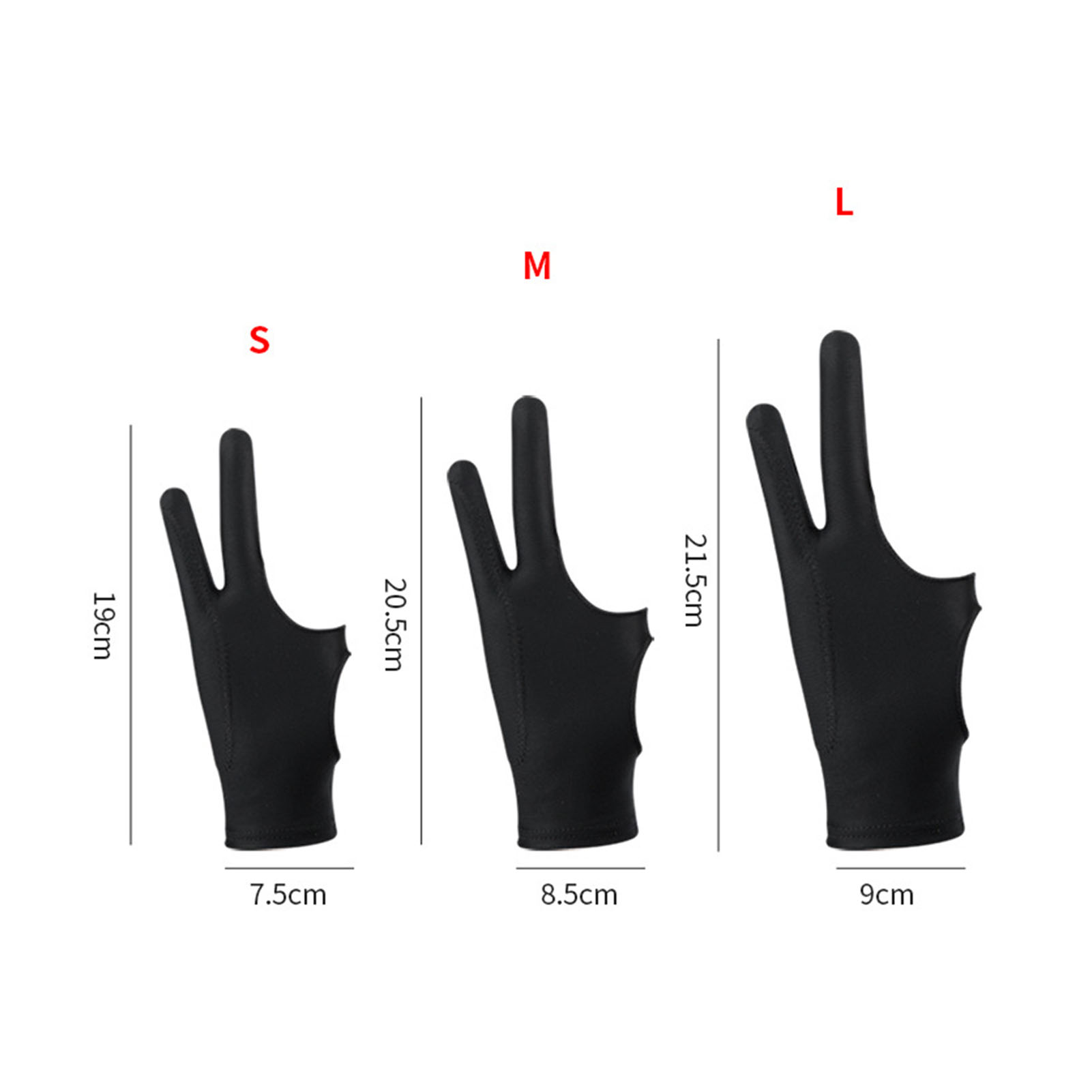 Tablet Drawing Glove Breathable Prevent Smudge 3 Layer 2 Finger Painting G New - Afbeelding 14 van 18