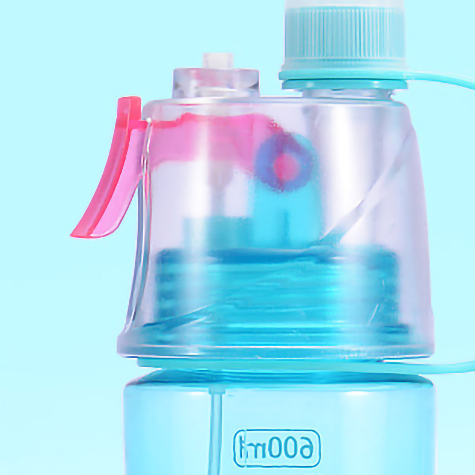 Water Spray Bottle Clear Scale 600ml Large Capacity Plastic For Sports Hiking