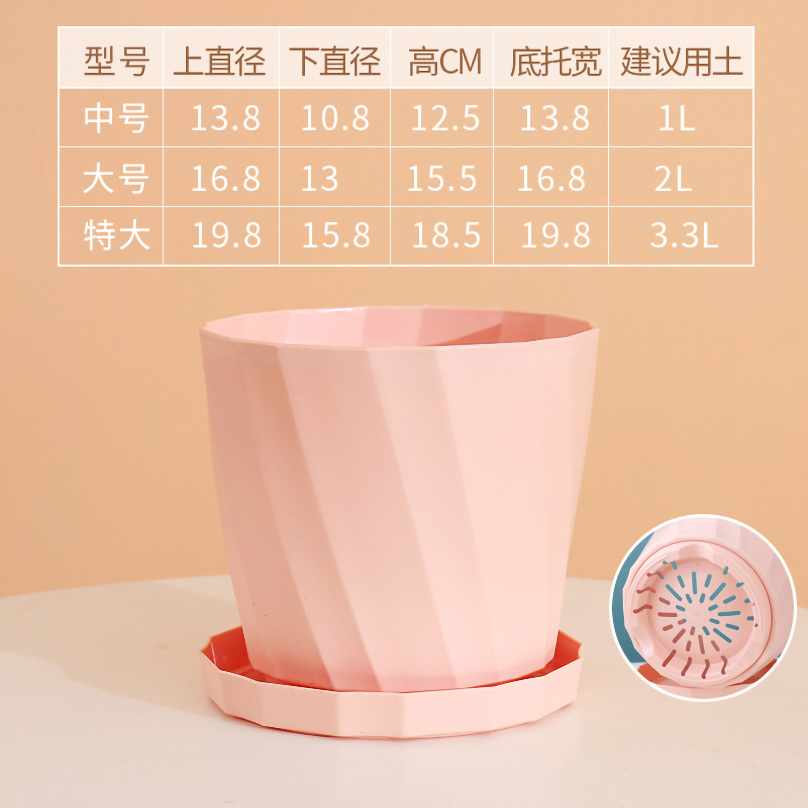 Planter Pots Multifunctional Simple Innovative PP Resin Round Thickened Flower