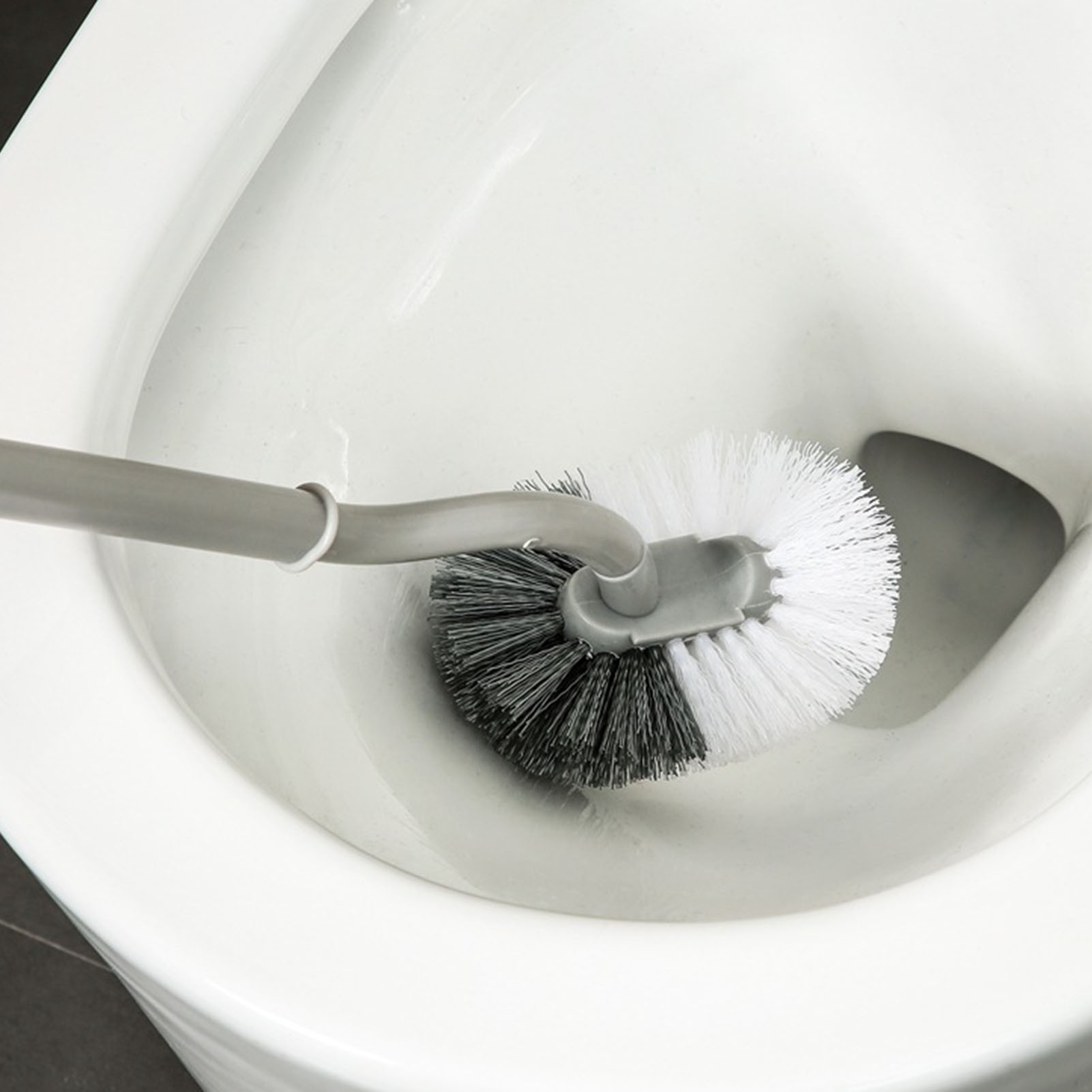 Curved Toilet Cleaning Brush Hanging Strong Decontamination Long Handle - Picture 17 of 18