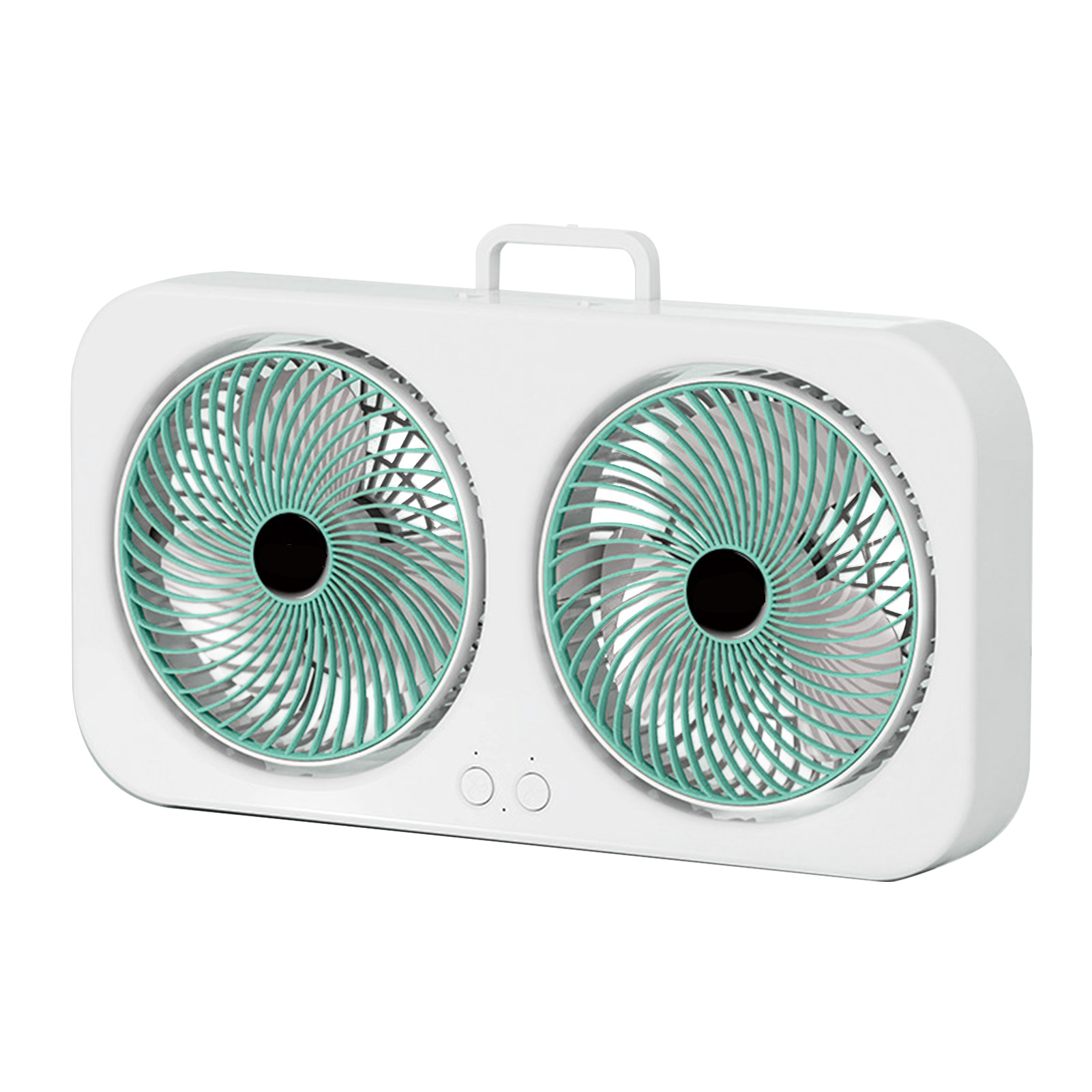 Tabletop Dual Fan USB Rechargeable Silent Air Circulation Fan with Brushless Mot