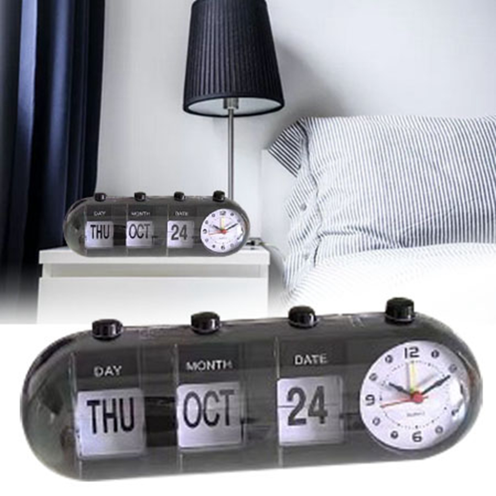 Calendar Alarm Clock Innovative Shape Decorative Jump Desktop Clock For Home