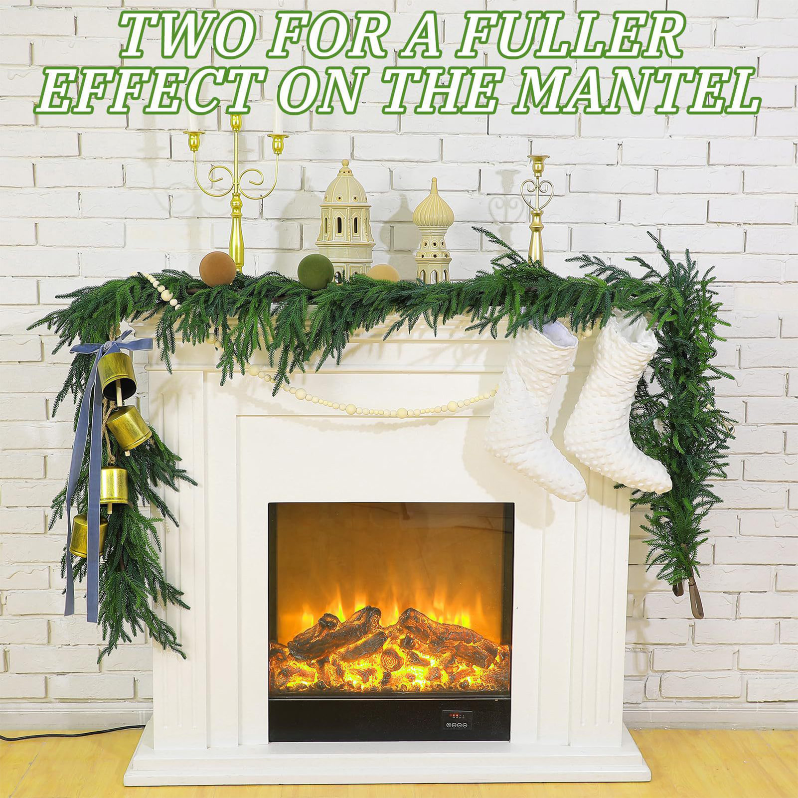 Artificial Cedar Garland PE Green Xmas Greenery Garland Wreath For Home Door