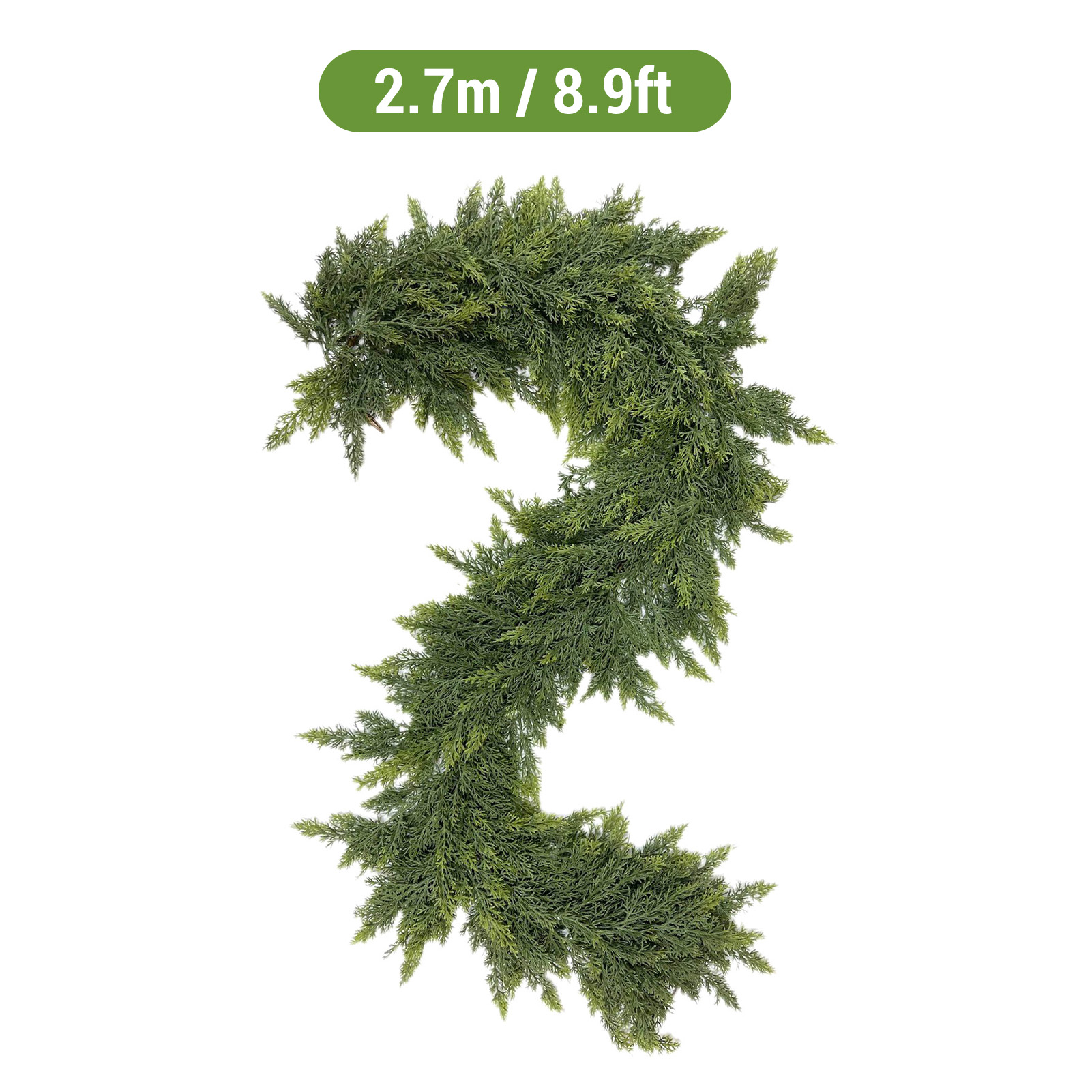 Artificial Cedar Garland PE Green Xmas Greenery Garland Wreath For Home Door