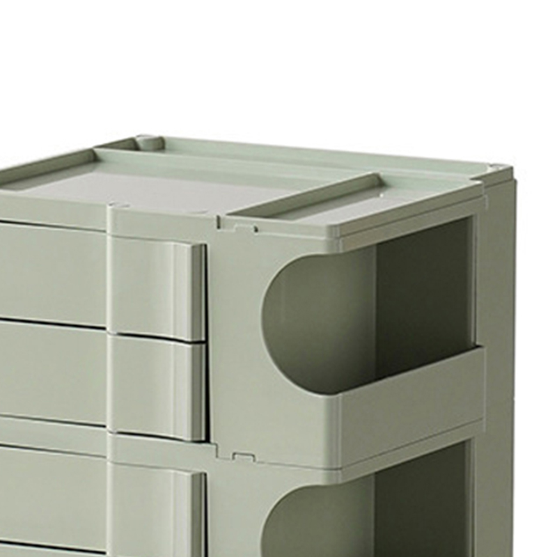 Rolling Nightstand 3 Layer Rotating Drawer Impact Resistant Plastic Wheel B DM - Picture 6 of 11