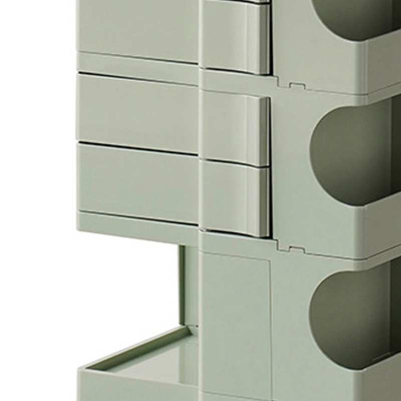 Rolling Nightstand 3 Layer Rotating Drawer Impact Resistant Plastic Wheel B DM - Picture 7 of 11