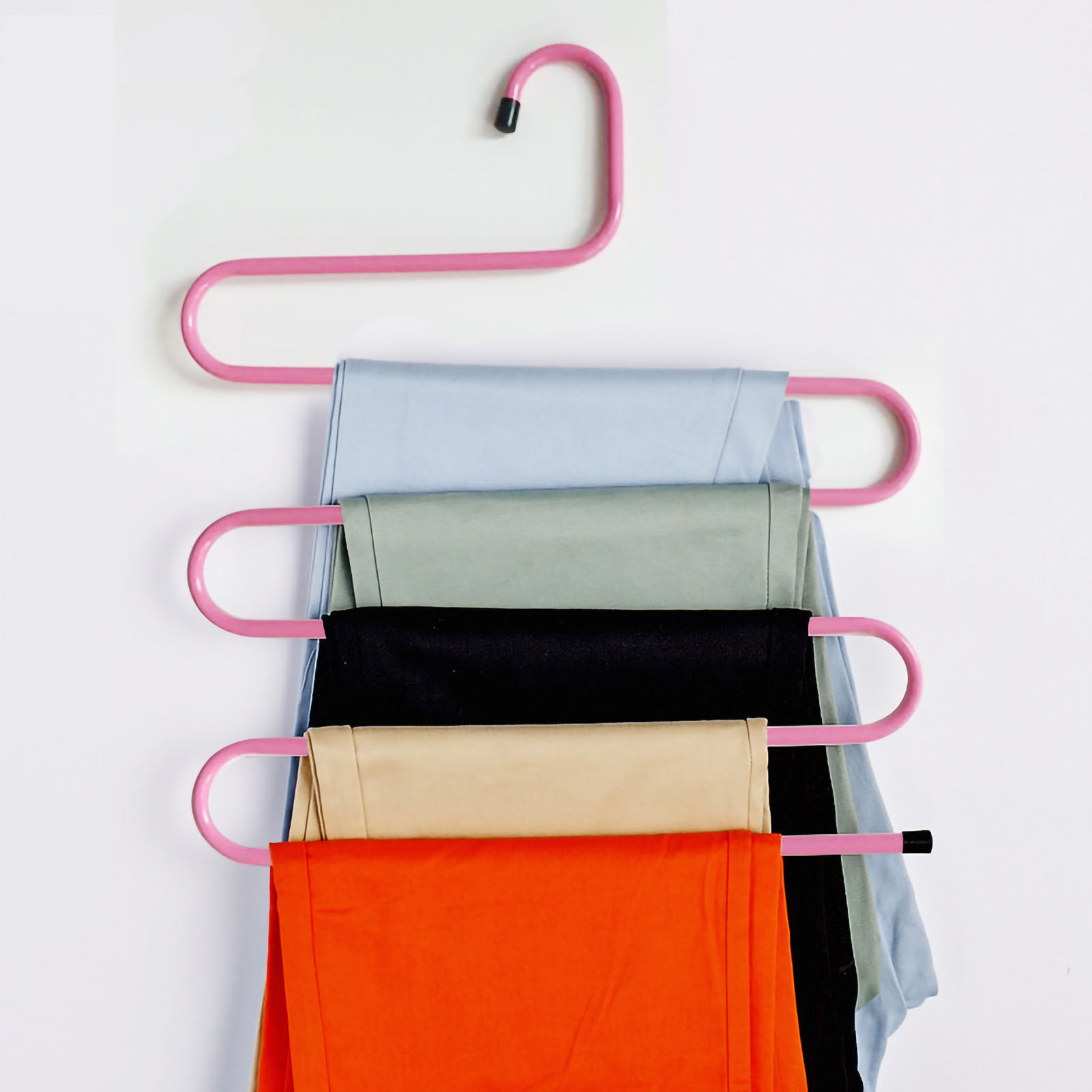 Multifunctional Pants Rack Hanger 5 Tier Antiskid S Shape 20KG Load Bearing