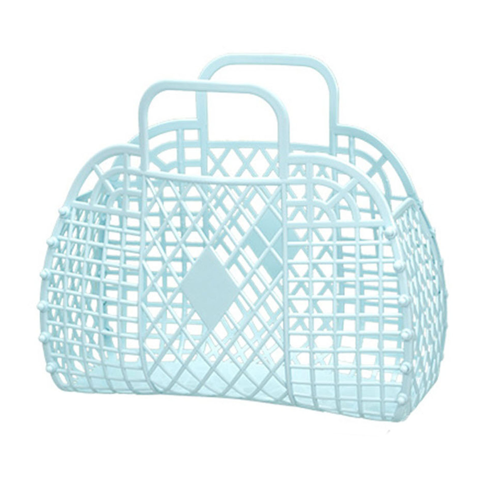 Hollow Storage Basket Plastic Reusable Portable Foldable Bag For Beach Home - Picture 16 of 19