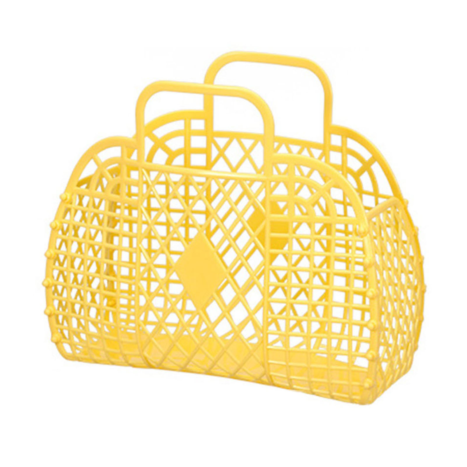 Hollow Storage Basket Plastic Reusable Portable Foldable Bag For Beach Home - Picture 9 of 19