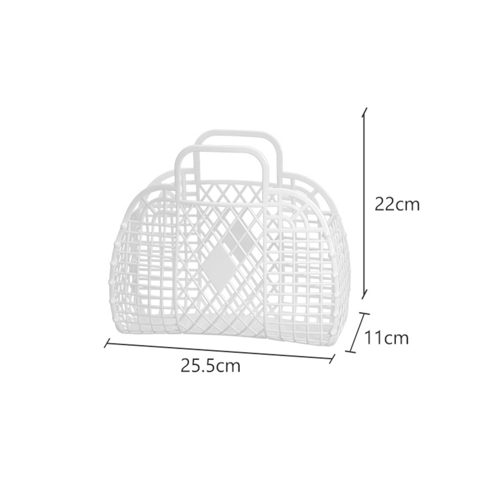 Hollow Storage Basket Plastic Reusable Portable Foldable Bag For Beach Home - Picture 15 of 19