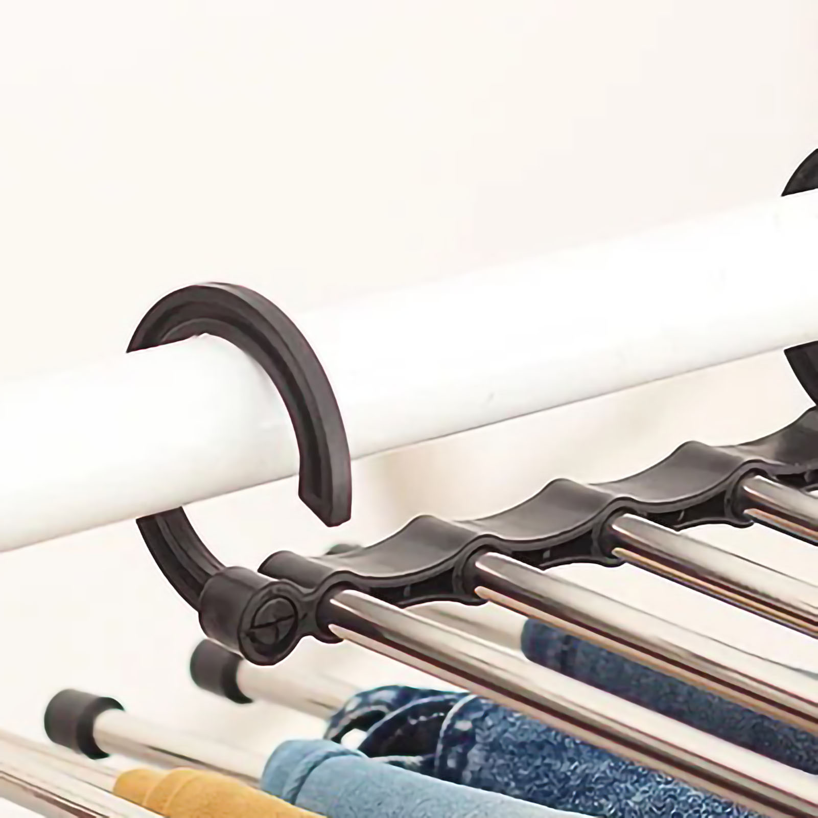 Stainless Steel Hangers Home Multifunctional Foldable Trouser Rack Retractable