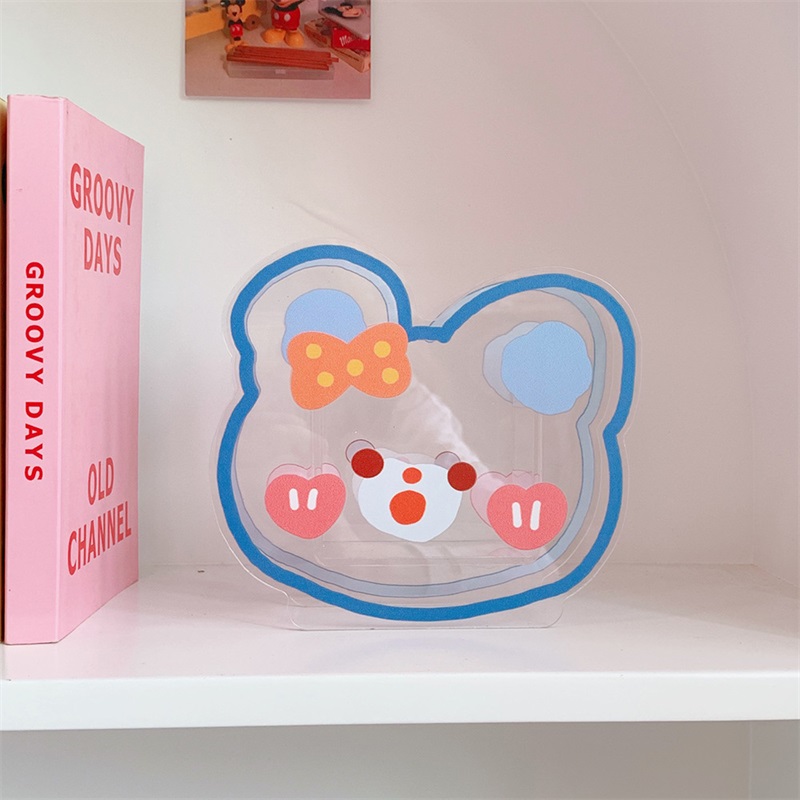 Transparent Pen Container Multifunctional Cute Cartoon Acrylic Makeup Brush