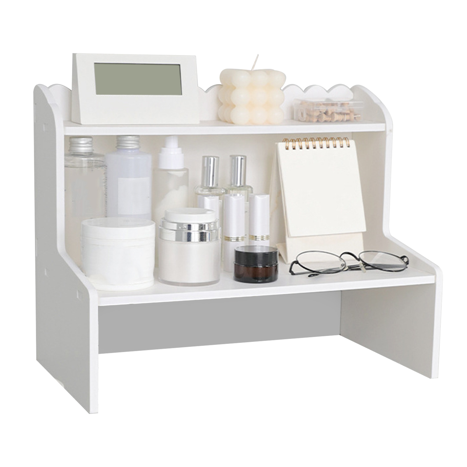 Desktop Wood Display Shelf Desk Multi Layer Storage Rack Mini Bookshelf