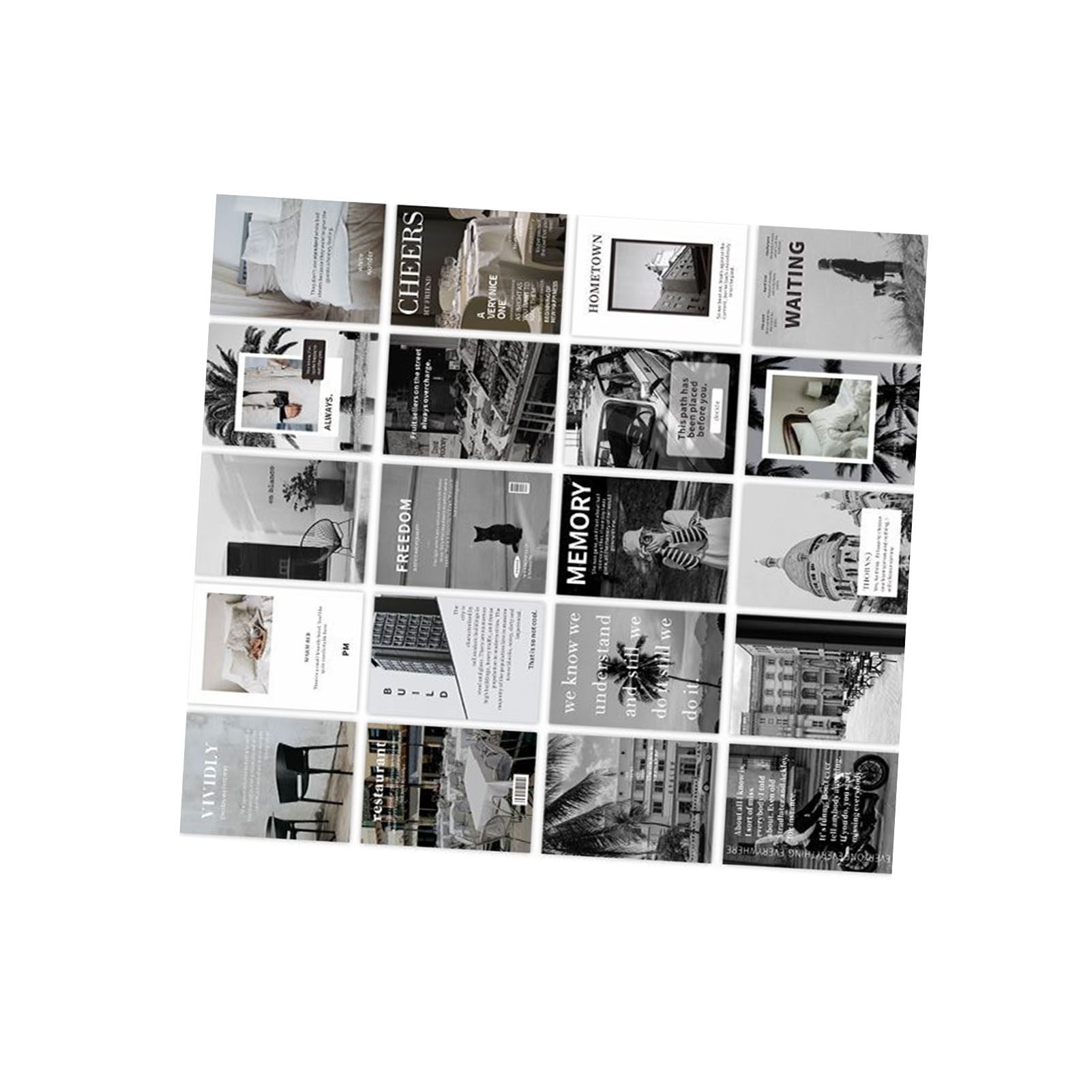 20 Sheet Handbook Stickers Street Photography Style Decor Paper Decorative Diary - Picture 14 of 21