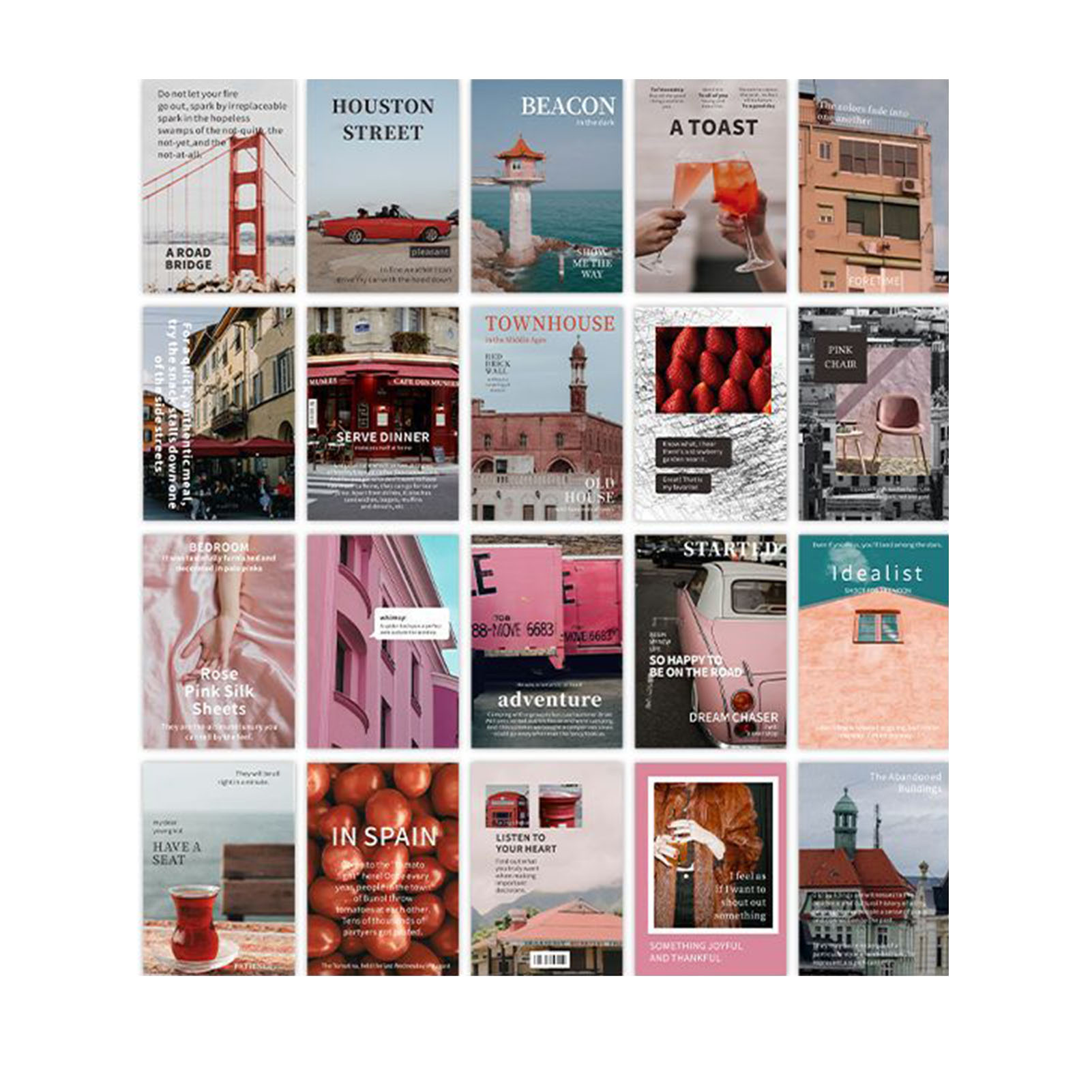20 Sheet Handbook Stickers Street Photography Style Decor Paper Decorative Diary - Picture 17 of 21