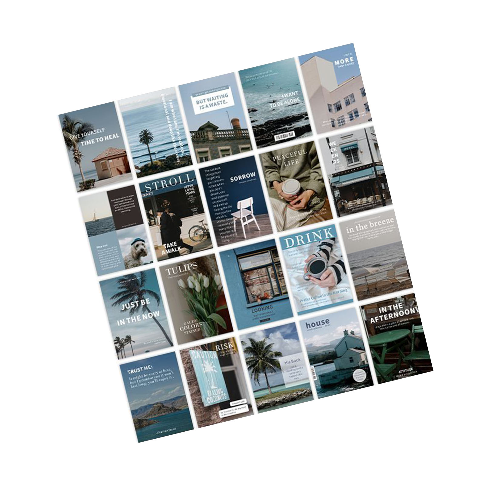 20 Sheet Handbook Stickers Street Photography Style Decor Paper Decorative Diary - Picture 21 of 21