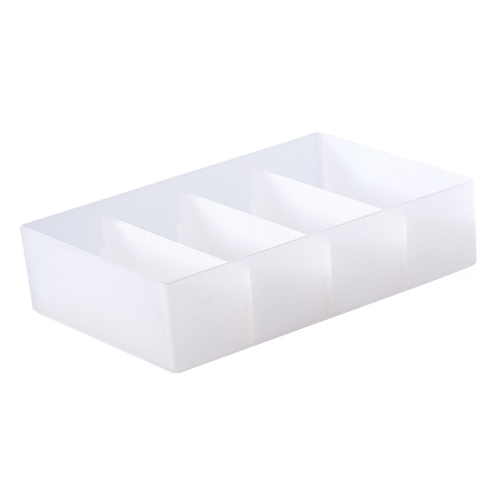 4 Section Drawer Organizer Tray With Removable Partition Stackable Translucent