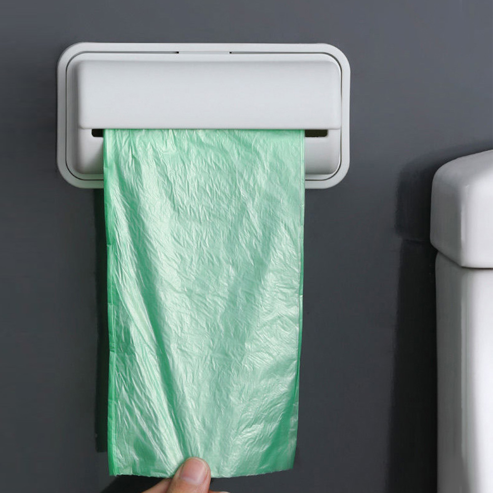 Wall Mounted Trash Bag Holder Plastic Drill Free Garbage Bag Dispenser For Home - Picture 16 of 21