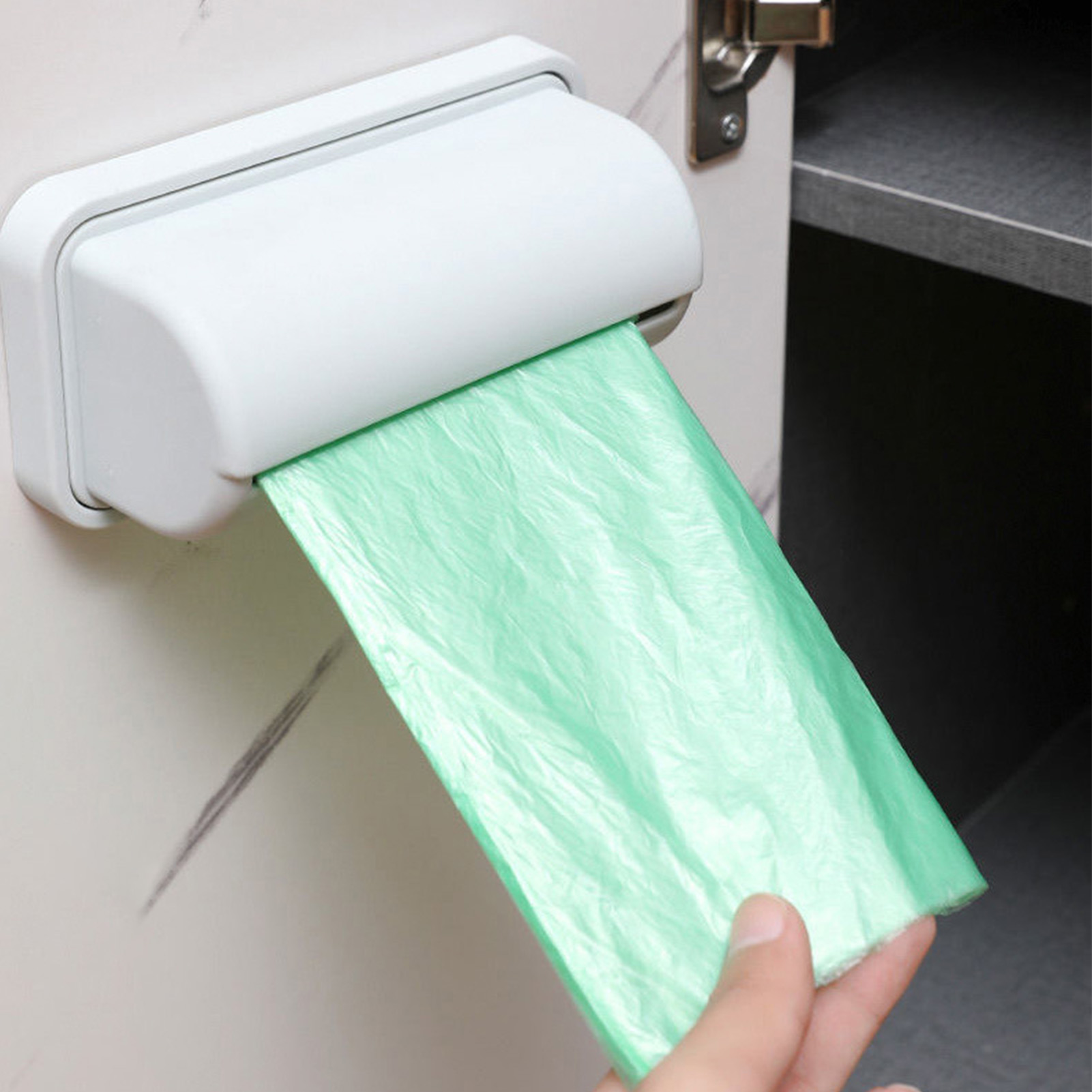 Wall Mounted Trash Bag Holder Plastic Drill Free Garbage Bag Dispenser For Home - Picture 15 of 21